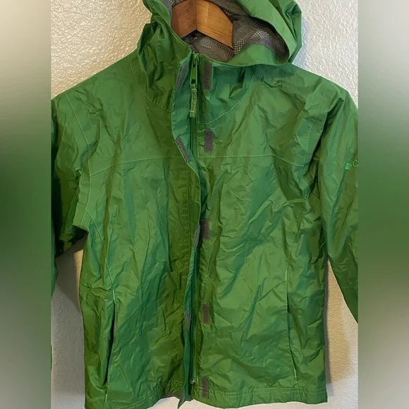 Columbia Youth Lightweight Green Nylon Windbreaker Rain Jacket Size L (14/16) - Picture 3 of 10